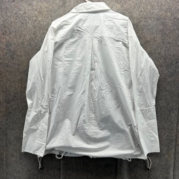 L'Academie Dress Shirt Womens XS White Button Down Anorak Utility Drape Nylon - Picture 2 of 10